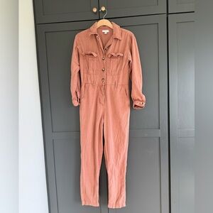 Topshop Utility Jumpsuit w/ Button Front • 2 Dusty Pink/Rust color